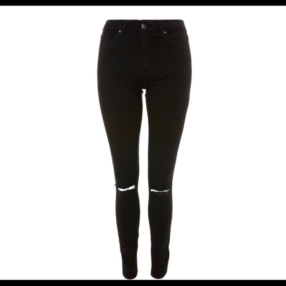 SOLD✅ topshop moto leigh black ripped jeans